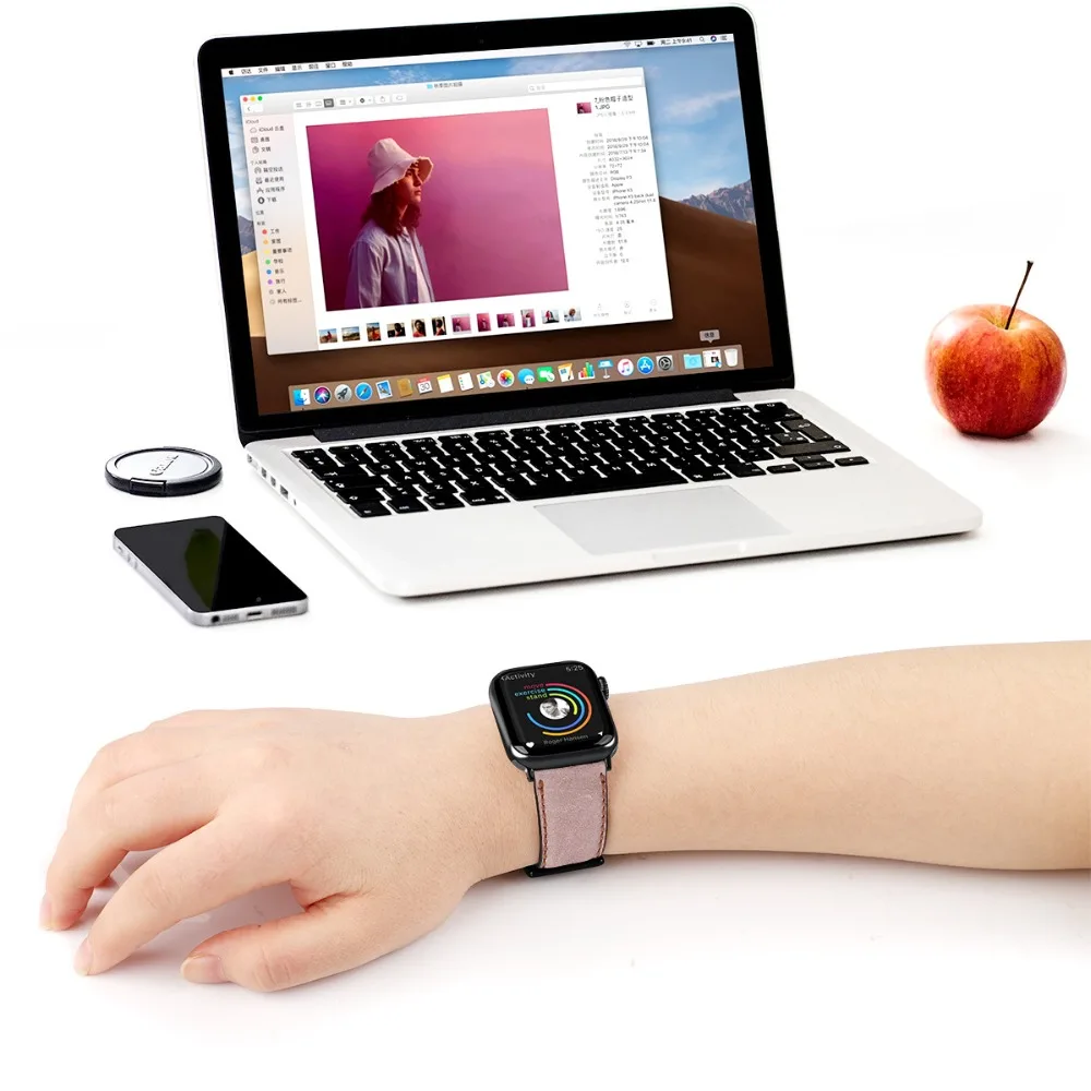 Ремешки для Apple Watch кожаный ремешок 5 4 3 2 1 браслет для Apple Watch 38 мм 42 мм 44 мм 40 мм Ремешки для наручных часов Ремешок для iWatch серии