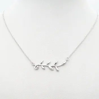 

Women's S925 Sterling Silver Classic Plant Olive Branch Leaf Pendant Necklace Sterling Silver Olive Branch Necklace Jewelry Gift