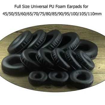 

Black Soft PU Leather Round Ear Pads Universal Size Earpads for 45/50/55/60/65/70/75/80/85/90/95/100/105/110mm Headphones Model