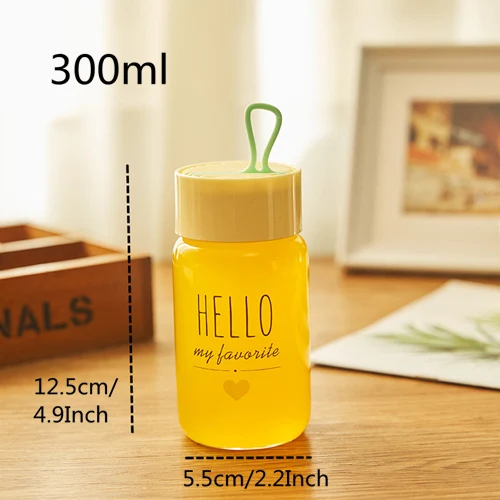 Yellow VILEAD 300 мл Hello Letter свечи в стеклянной чашке модные чашки для питья для мужчин и женщин студентов простой портативный свежий прекрасный бутылка - Цвет: Yellow