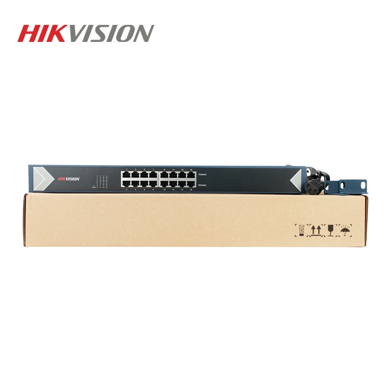 Hikvision DS-3E0516-E Неуправляемый коммутатор без PoE 16 портов 10/100/1000 Мбит/с адаптивный металлический материал для CCTV IP Camera