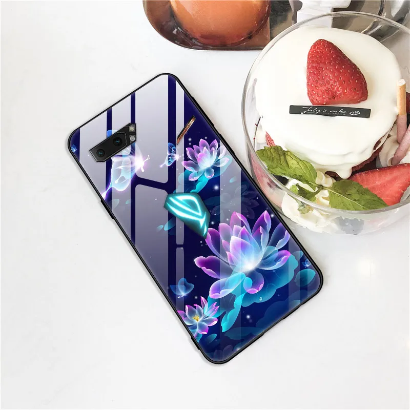 Для Asus Rog Phone II Case 6,5" закаленное стекло с принтом для задней крышки, Твердый Чехол для Asus Rog Phone 2 ZS660KL Phone Case fundas Rog2