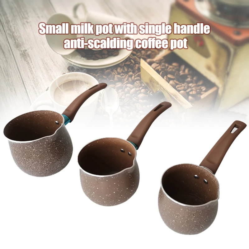

Single Handle Anti-scalding Coffee Pot Non-stick Pan Mini Milk Pot QJS Shop