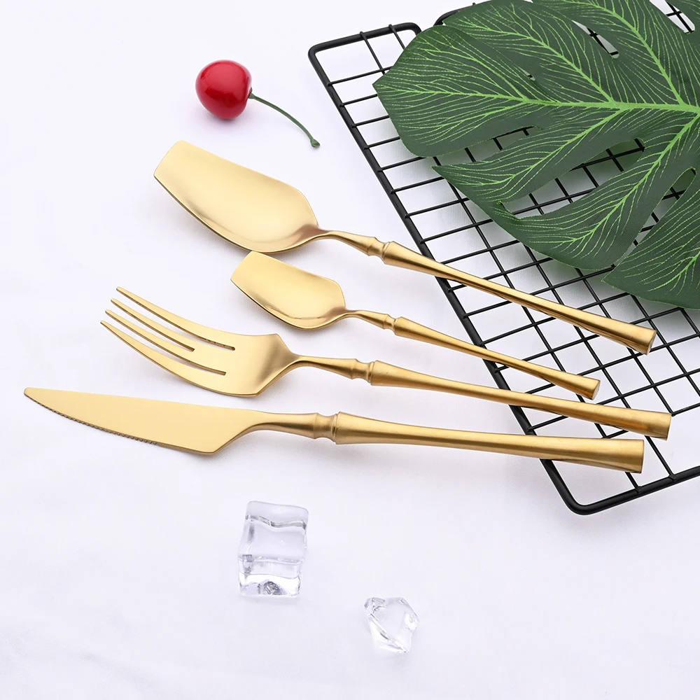 

2/4/6/8 Set Gold Cutlery Dinnerware Set 304 Stainless Steel Dinner Tea Spoon Fork Knife Kitchen Western Flatware Tableware Gift