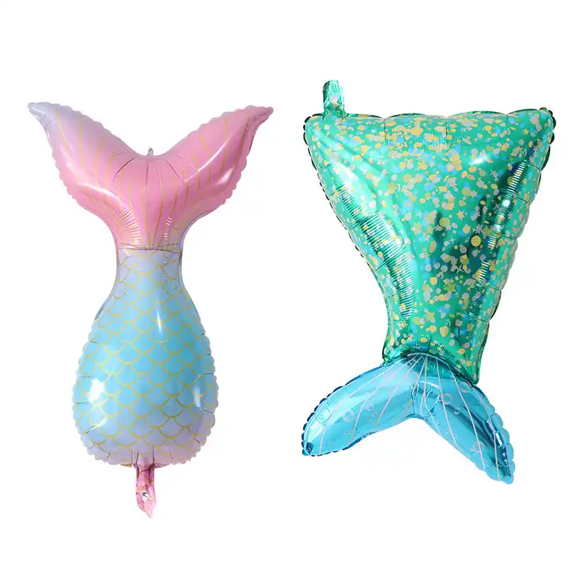 1pcs Rainbow Color Mermaid Tail Foil Balloons Cartoon Fish Tail Ballons Birthday Baby Shower Sea Theme Party Decoration Air Ball Aliexpress