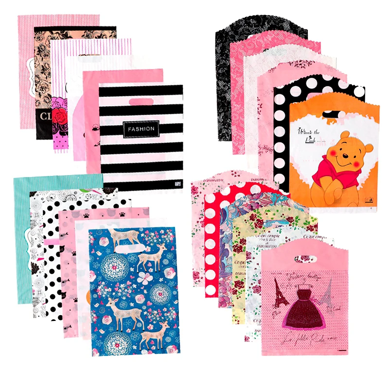 50 Teile/los Kleine Plastiktüte Mit Griff Party Favor Tasche für Schmuck/Spielzeug/Schal Geschenk Verpackung Taschen 20x25 cm Mini Business Tasche – Detail 8