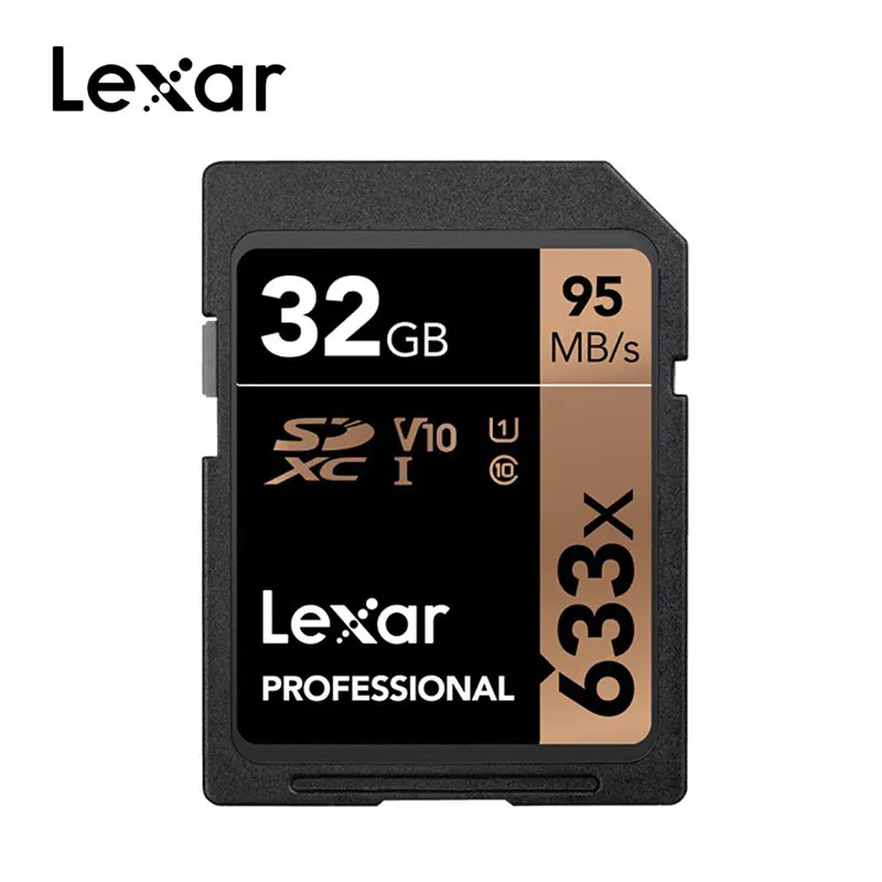 Lexar SD Card 633x Original 95M/s 32GB U1 SDHC 64GB 128GB 256GB 512G U3 SDXC Class 10 Memory Card For 1080p 3D 4K video Camera - Емкость: 32 Гб