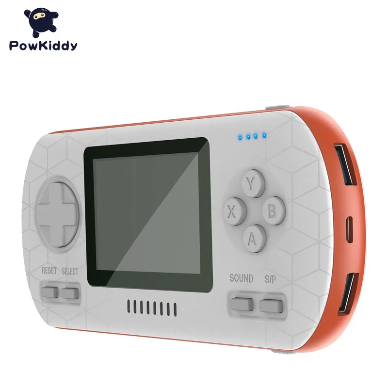 White orange Powkiddy N2 портативная игровая консоль беспроводной зарядки мобильных Мощность 8000 mah литий-полимерный аккумулятор встроенный 416 8-битную игры - Цвет: White orange