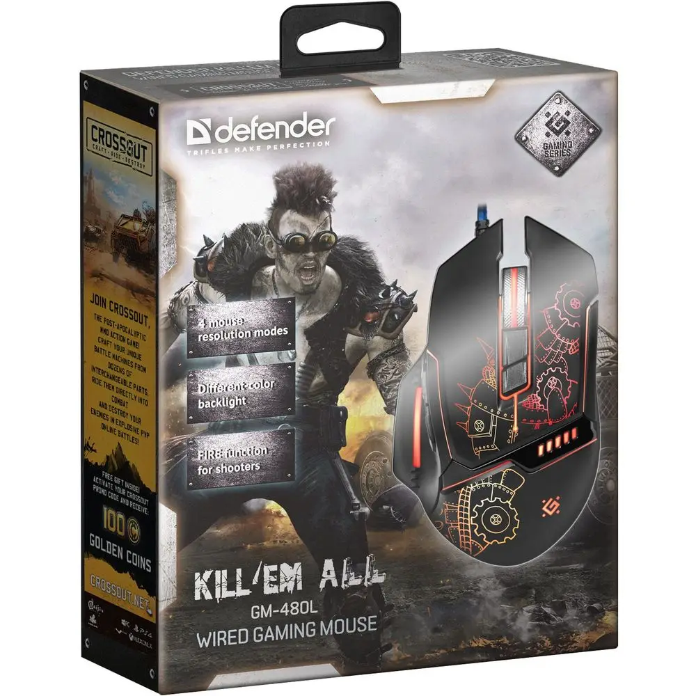 Компьютерная мышь Defender Kill'em All GM-480L оптика,8кнопок,3200dpi