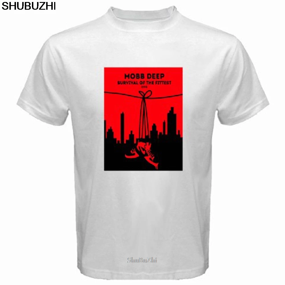 Новинка, Mobb Deep Survival of The Fittest Album, мужская белая футболка, размер S до 3XL, высокое качество, футболки для мужчин, топ с круглым вырезом, футболка размера плюс