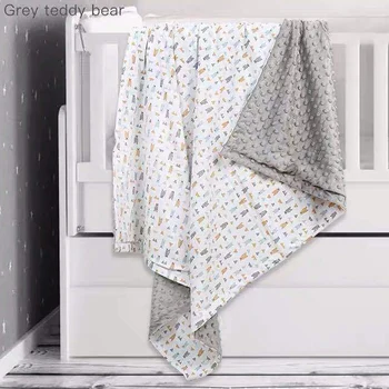 

Home Bedding Gift Super Soft Print Combed Cotton Machine Washable Baby Blanket Swaddle Wrap Breathable Skin-friendly Lightweight