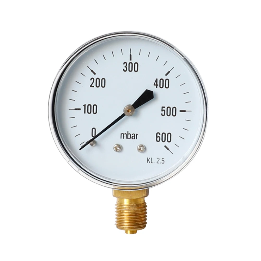 

0-600mbar Radial Pressure Gauge Accurate Measurements High Accuracy Pointer Low Pressure Gauge Measuring Tool Radial manometer