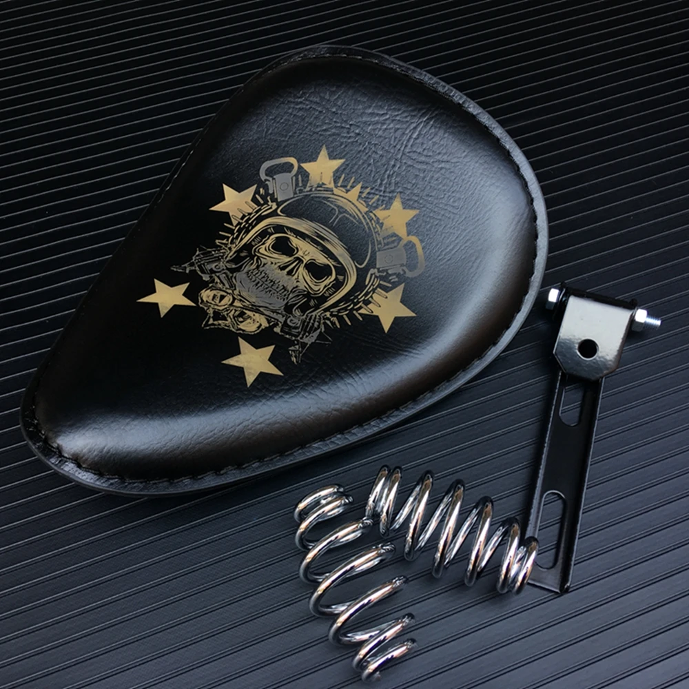 Подушка сиденья для мотоцикла коричневая кожаная Весенняя подушка водителя Harley