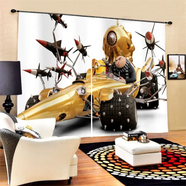 Color-5 Миньоны мультфильм 3D печать занавески для детской спальни гостиная Затемненные окна шторы 2 панели окно из полиэфиропластика шторы домашний декор - Цвет: Color-5