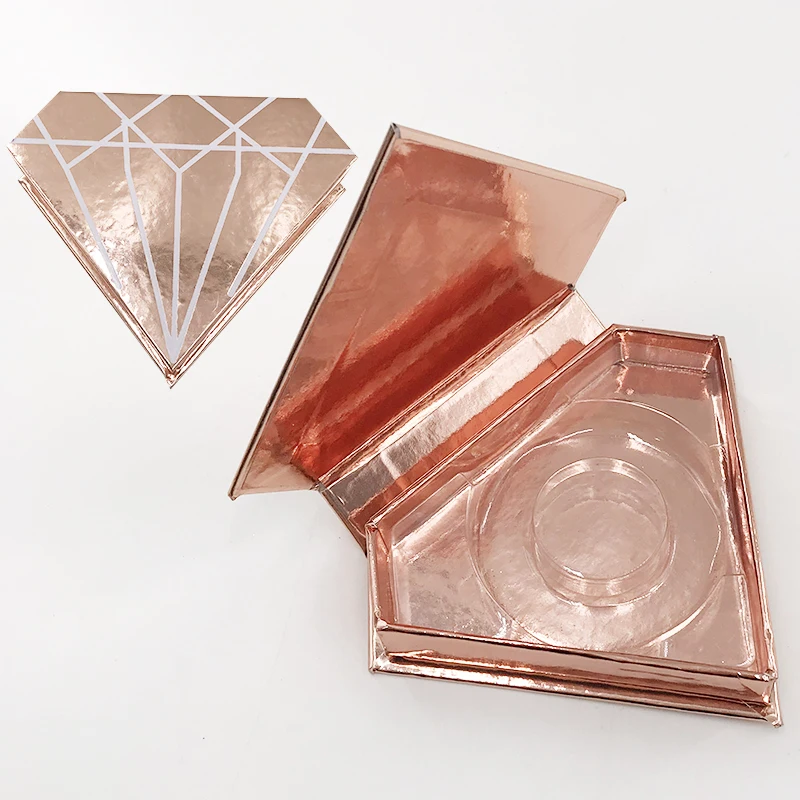 Rose Gold Пустой Мрамор ресниц чехол из розового золота, ненатуральные искусственные коробка 3D норковые ресницы алмаз коробка - Цвет: Rose Gold