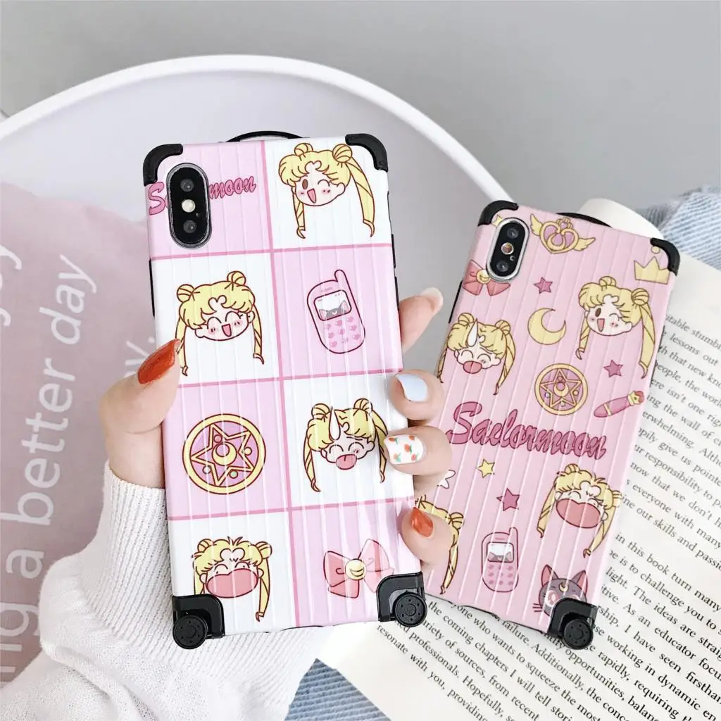 Sailor Moon Japan anime phone case for iphone 11 pro max 6 6s 7 8plus cover xr x xsmax Four corners soft tpu |