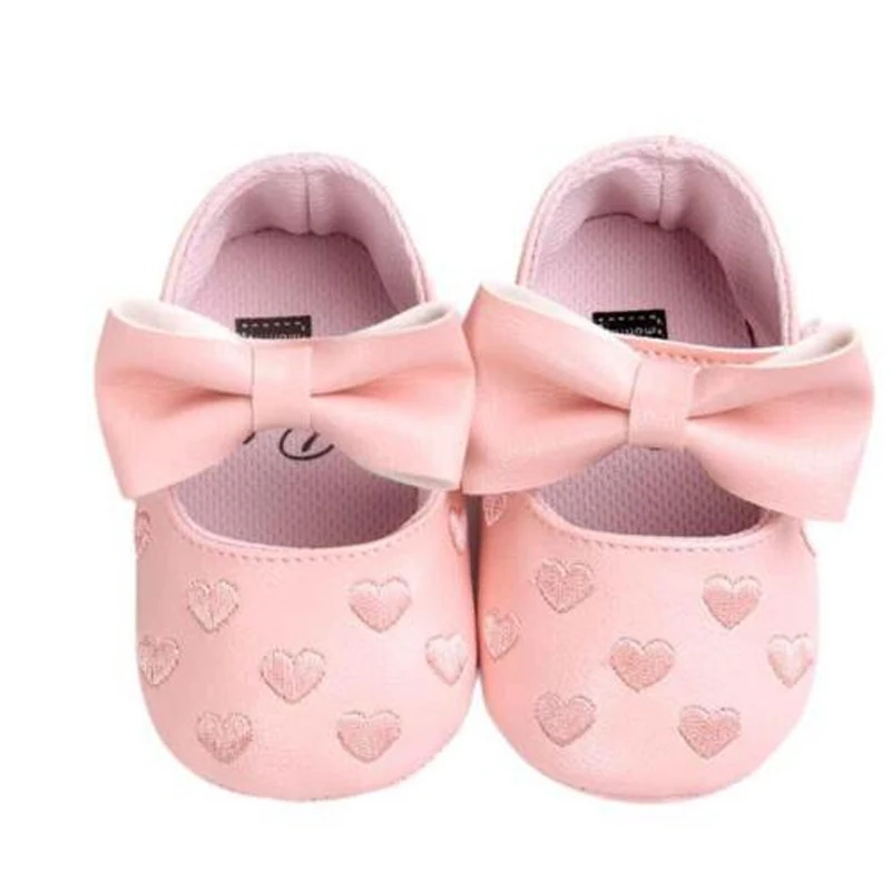 3 Style Newborn Infant Baby Girls Boys Lovely Causal Shoes Crib Shoes Leather Heart Print Hook Soft Sole Baby Shoes 0-18M