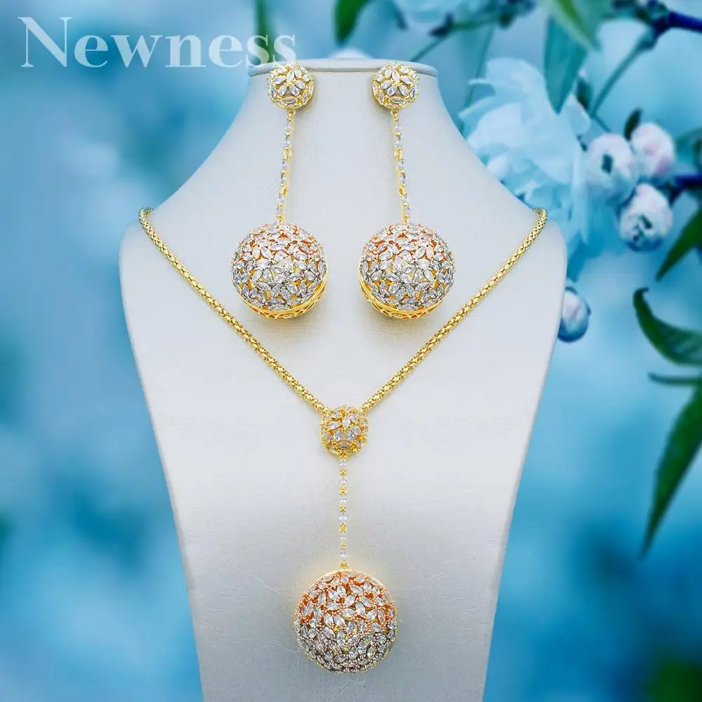 Женский комплект свадебных украшений Newness из колье и сережек в нигерийском стиле