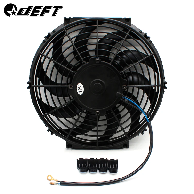 2Pcs Universal Slim 12/" 12V PULL//PUSH CAR RADIATOR ENGINE COOLING FAN+MOUNTING
