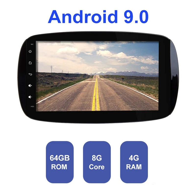 Android 9,0 4+ 64G Автомобильная gps навигационная система стерео медиа Автомагнитола для Mercedes-Benz Smart