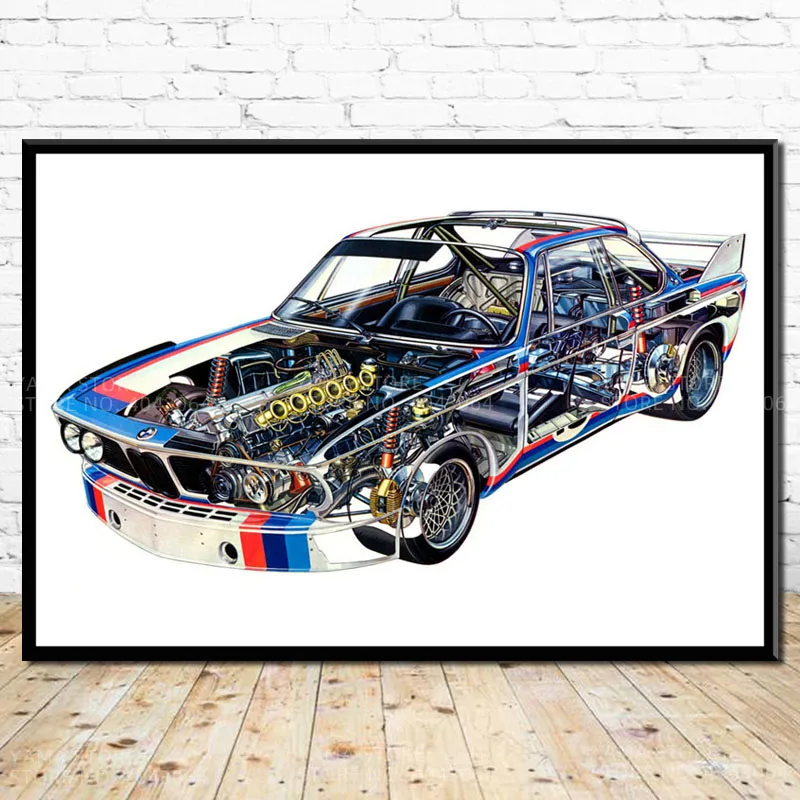 Peinture Sur Toile De Voiture De Course Figurée Bmw M3 E30, Affiches Et  Impressions Décoratives, Art Photo Mural Pour La Décoration De La Maison Et  De La Chambre - Peinture Et Calligraphie 