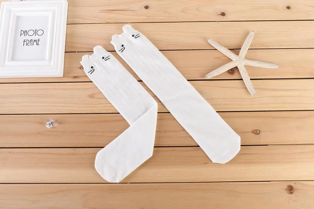 Новинка; хлопковые детские носки без пятки; гетры для девочек из чесаного хлопка с вертикальными полосками; носки для мальчиков и девочек - Цвет: white