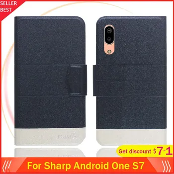 Перейти на Алиэкспресс и купить Для Sharp Android One S7 чехол 5,5 дюймФлип ультра-тонкий кожаный эксклюзивный чехол для телефона Модный чехол-книжка с отделениями для карт