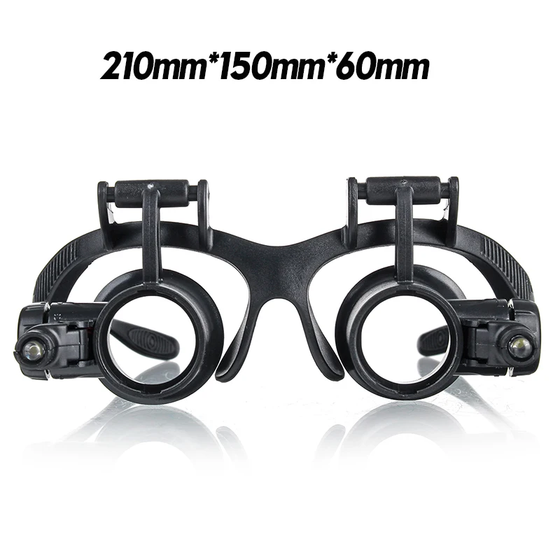 Magnifying Glass 2.5X 4X 6X 8X 10X 15X 20X 25X Double Eye Loupe Head Wearing Repair Jeweler Watch Clock