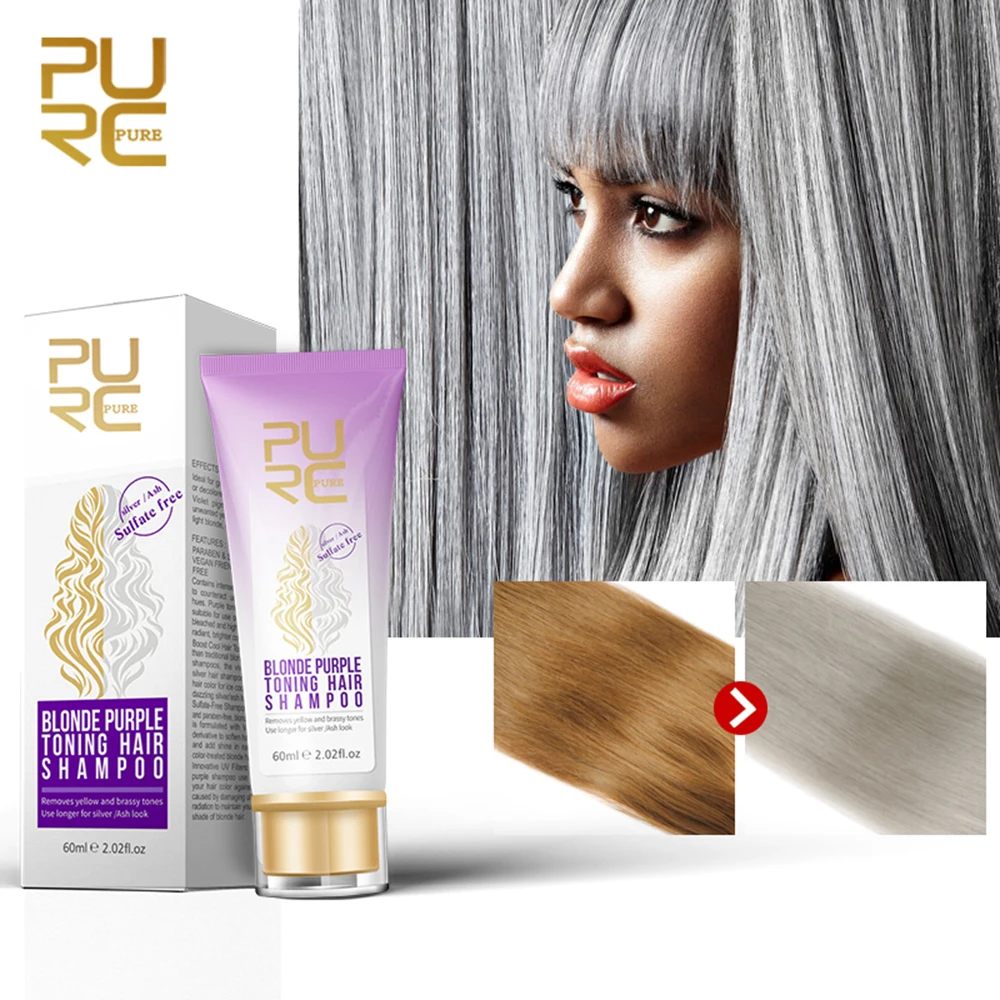60 мл натуральный блонд фиолетовый шампунь для волос удаляет желтый и Brassy тона для серебряного золы фиолетовый дорожный шампунь для волос