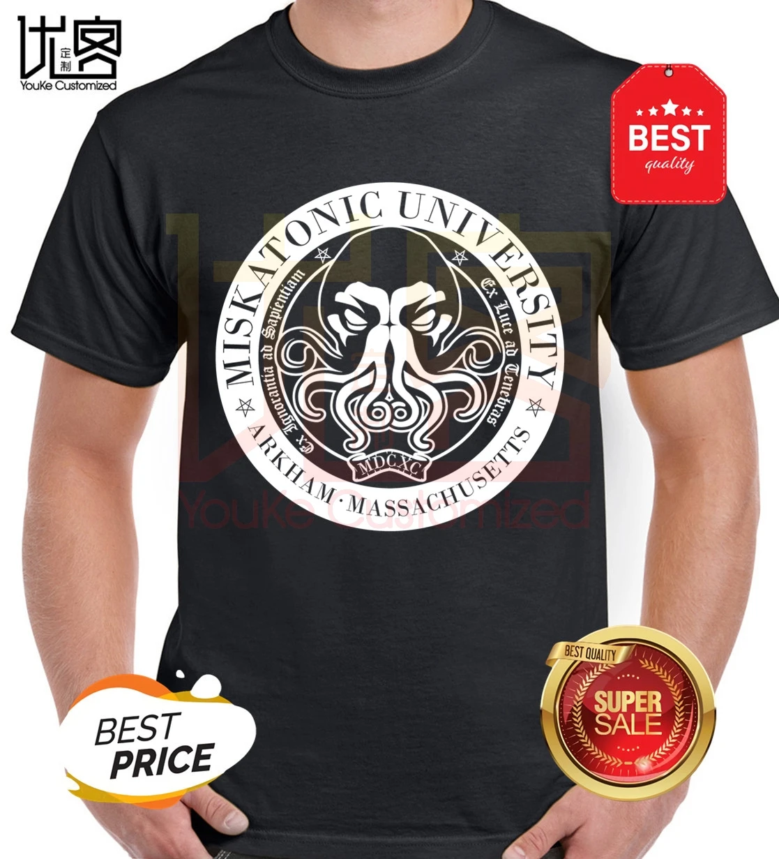 Футболка Miskatonic для университета Cthulhu футболка мужчин и женщин 100% хлопок топы с