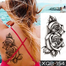 

Sexy Tatu Temporary Tatoo Sticker Transferable Waterproof Black Rose Tattoo Shoulder Back Fake Tatto Woman Girl Glitter Tato