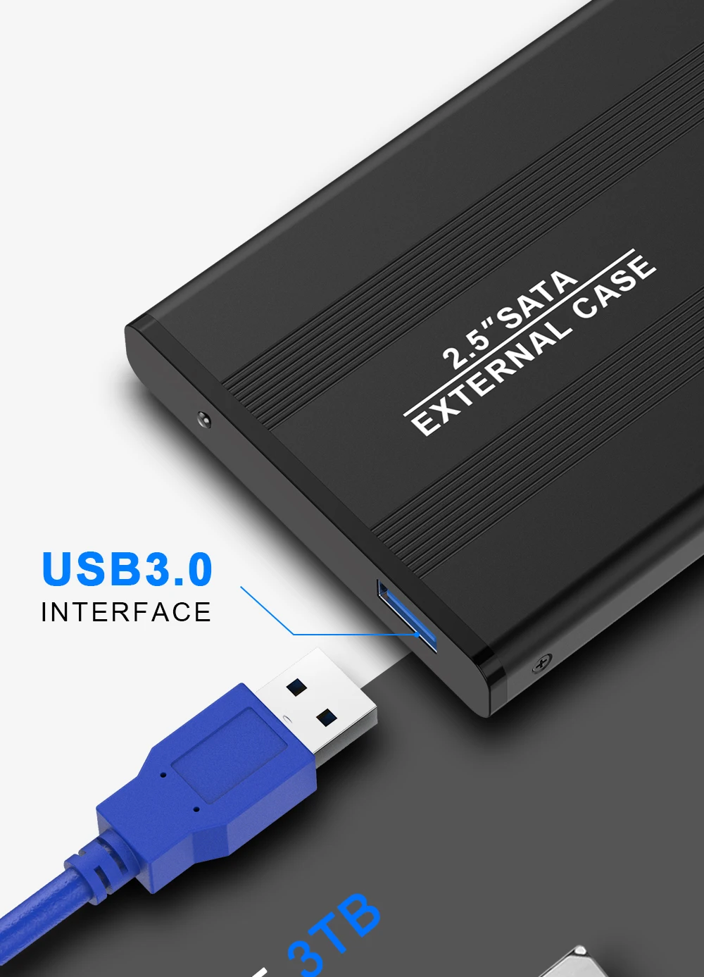 Rocketek чехол для жесткого диска алюминиевый 2,5 дюймов SATA для USB 3,0 SSD адаптер Коробка для жесткого диска внешний корпус для ноутбука Настольный ПК
