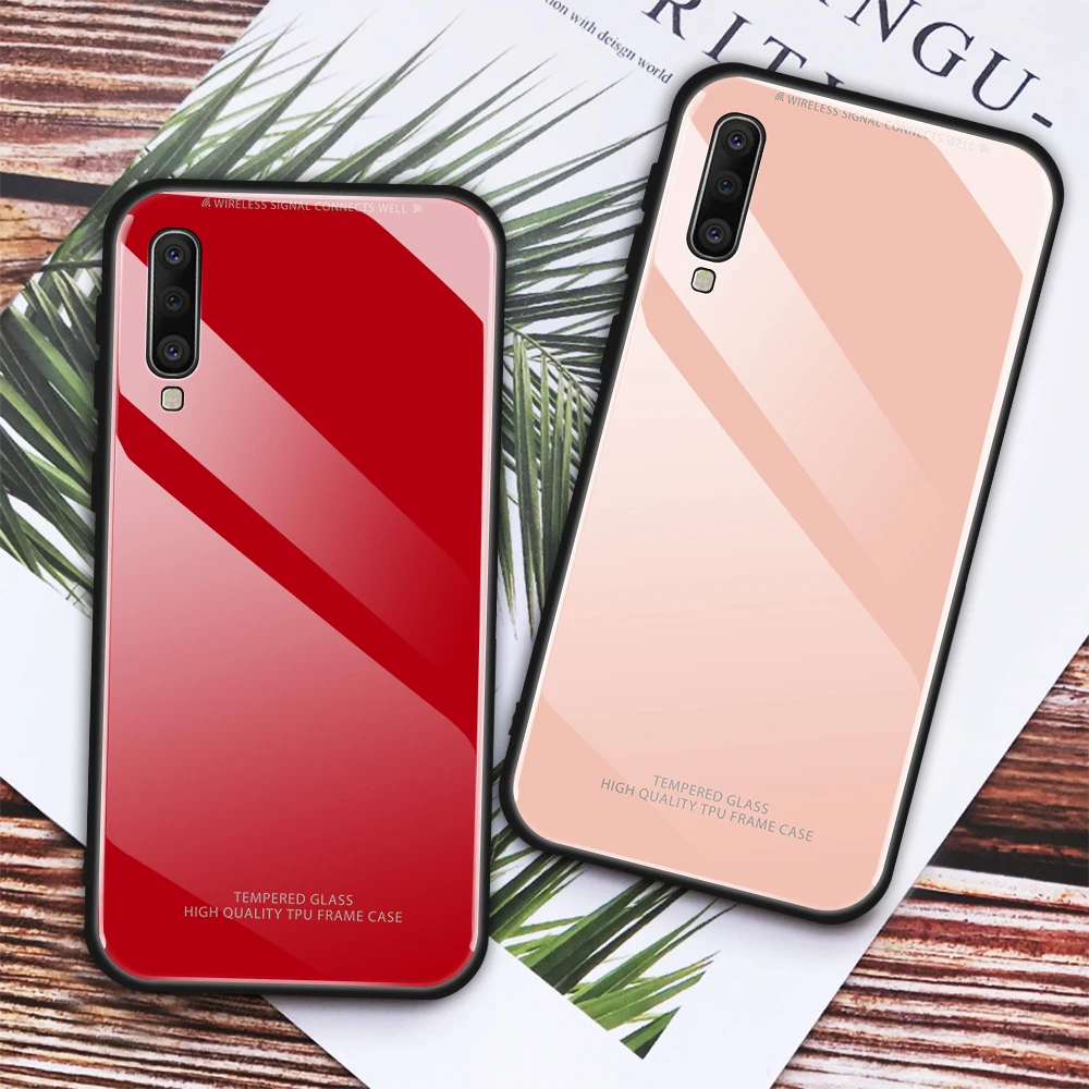 Чехол для телефона из закаленного стекла для Samsung Galaxy A50S A50 S A 50 S 50 S простой чехол края из ТПУ стеклянная задняя крышка оболочка A50S A30S Coque