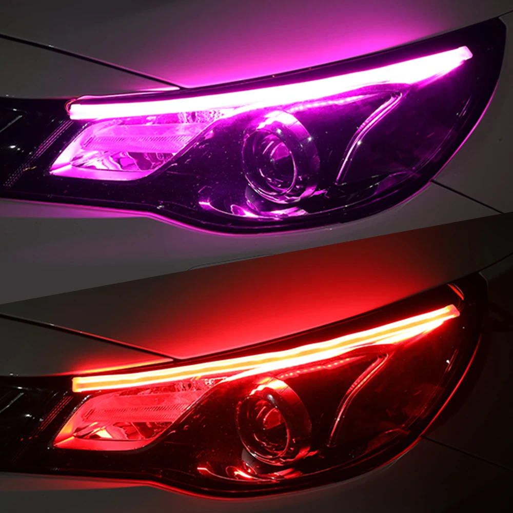 Okeen 2pcs Led Startscan Drl Car Daytime Running Lights Flexible Strip