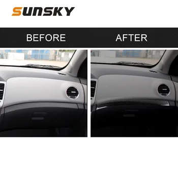

Car Interior Decorative Stripe Carbon Fiber Dashboard Decorative Protective Stripe for Chevrolet Cruze 2009-2015 Left Drive
