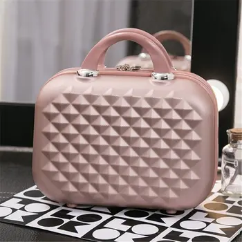 

HOT 14 inch Business Cosmetic bag High-quality 3D ABS girl students trolley case Travel luggage woman rolling suitcase