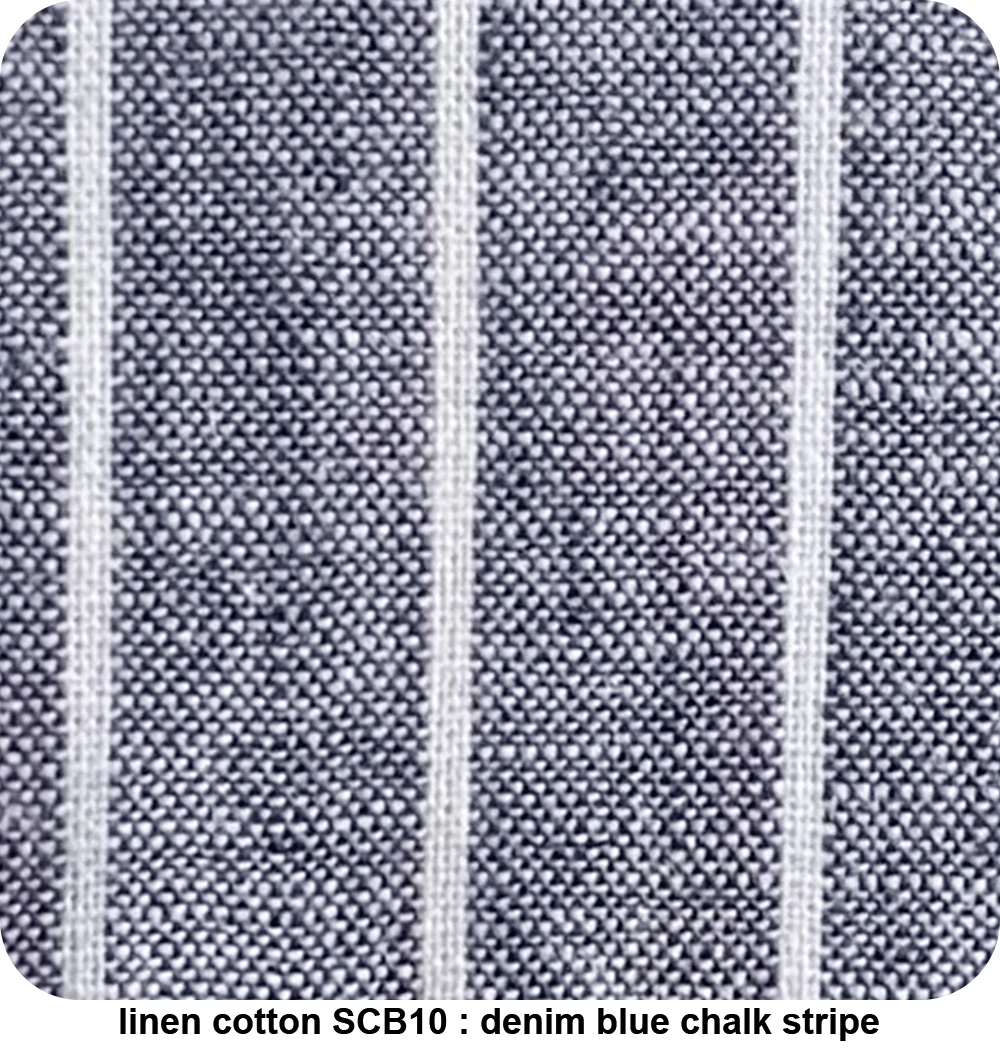 Summer Linen Cotton Suits Custom Made to Measure Men Suit Tailor Made Suits Light Weight Summer Suits Denim Blue Chalk Stripe