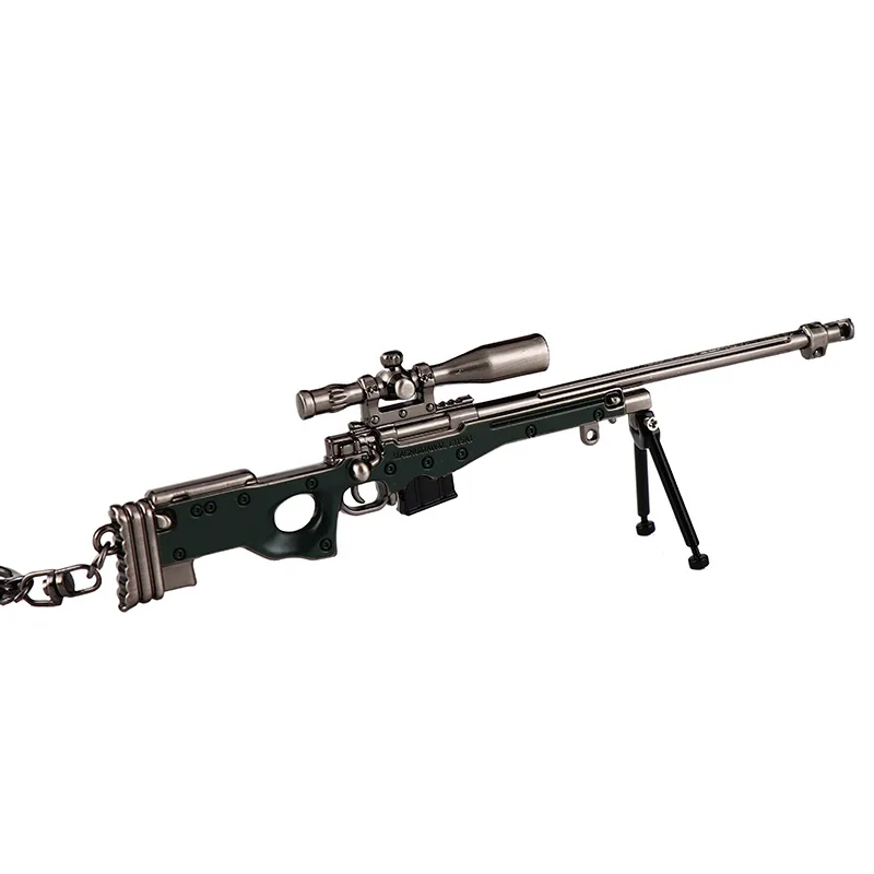 Новая игра PUBG CS GO брелоки в виде оружия брелок M16 AK47 металлический кулон снайперский брелок для ключей на цепочке ювелирный сувенир 21 см - Цвет: Светло-голубой