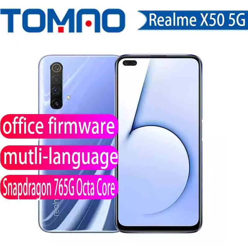 В наличии realme X50 5G мобильный телефон 6 57 &quot8 ГБ + 128 Snapdragon 76 Android 10 камера 64MP Flash Charge 4200