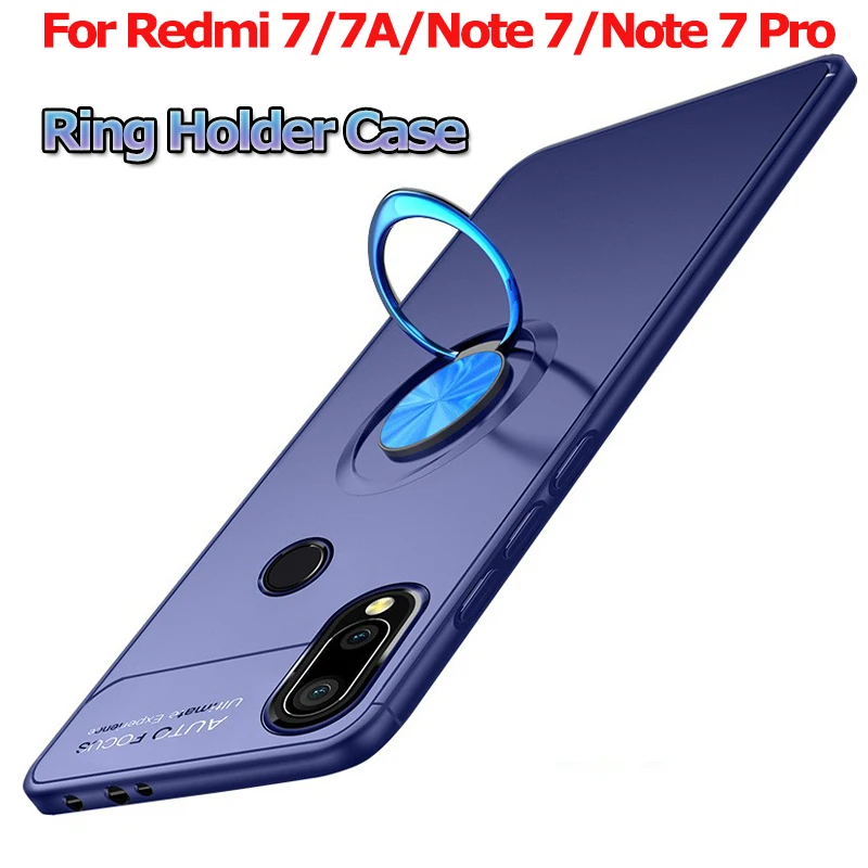

Magnetic Holder Phone Case for Redmi 7A Note 7 Case Bracket Cover Xiaomi Redmi 7A Note 7 Pro Case Luxury Finger Ring Soft Cover