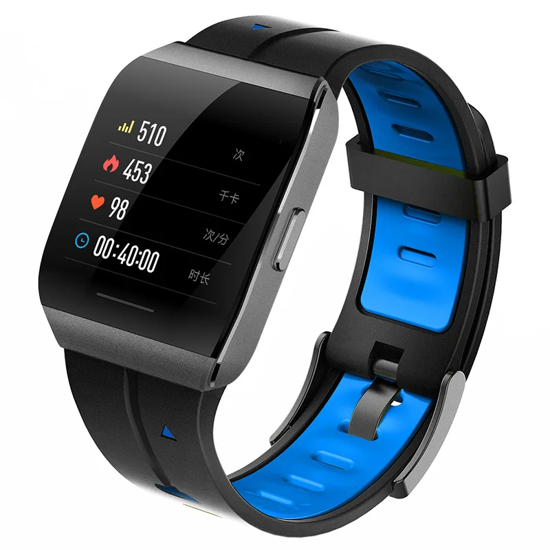 Bluetooth 5,0 Смарт-часы 1,3 дюймов сплав чехол водонепроницаемый монитор сердечного ритма 30 дней долгое время ожидания Смарт-часы для Android IOS - Цвет: Blue