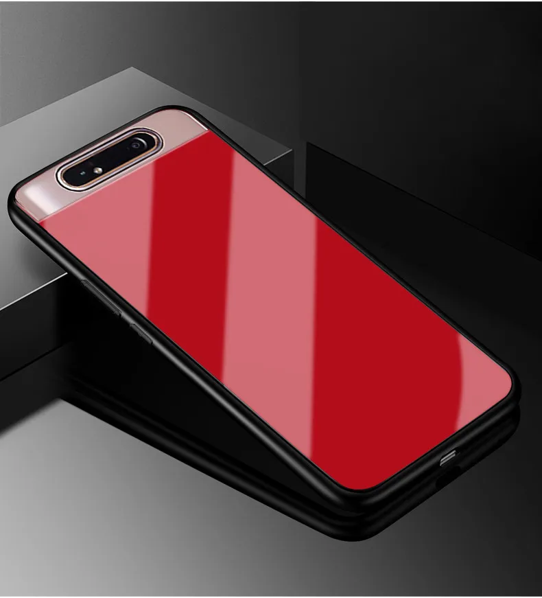 13 Чехол для samsung Galaxy A80, жесткое стекло для ПК, чехол для телефона, черный ТПУ, Бампер для samsung A80 Galaxy A80 A 80, чехол A805 - Цвет: 13