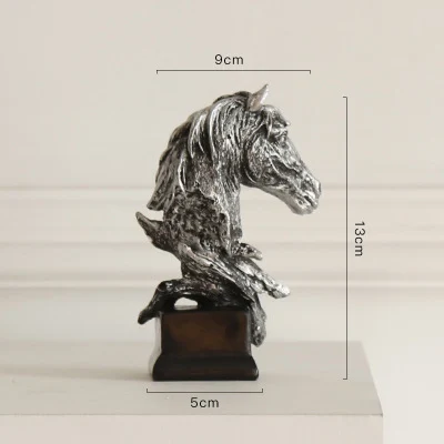 Лидер продаж голова лошади абстрактные украшения для дома Hnadcrafts фигурка Миниатюрная модель стол Декор Аксессуары скульптура - Цвет: silver s