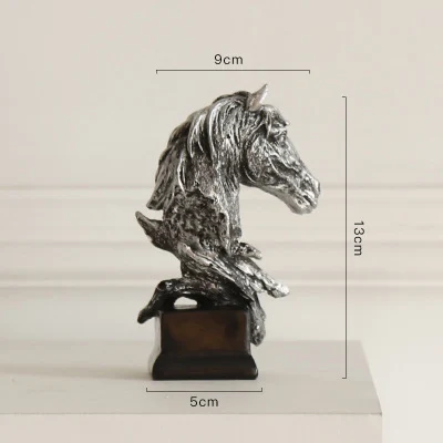 silver s Лидер продаж голова лошади абстрактные украшения для дома Hnadcrafts фигурка Миниатюрная модель стол Декор Аксессуары скульптура - Цвет: silver s