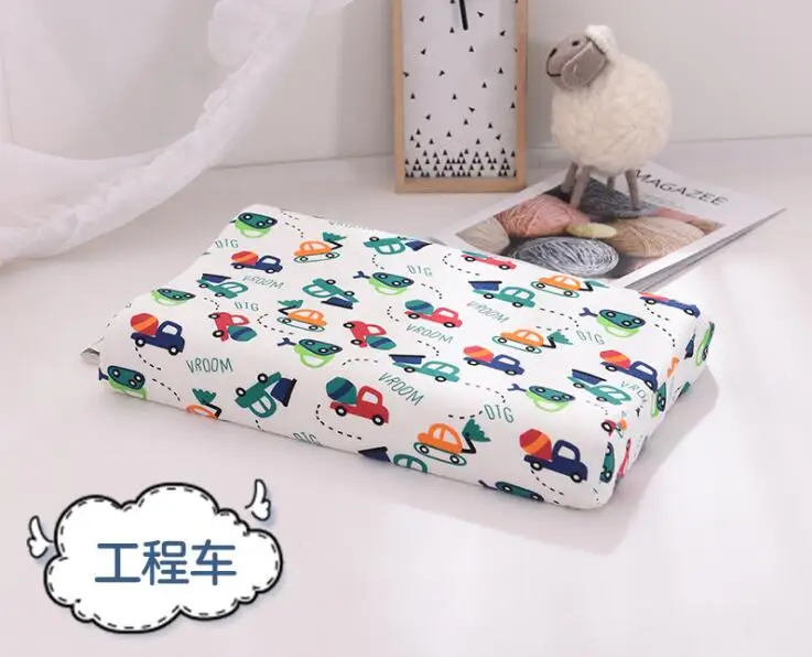 little car Хлопковая наволочка для студентов с героями мультфильмов, детская латексная подушка - Цвет: little car
