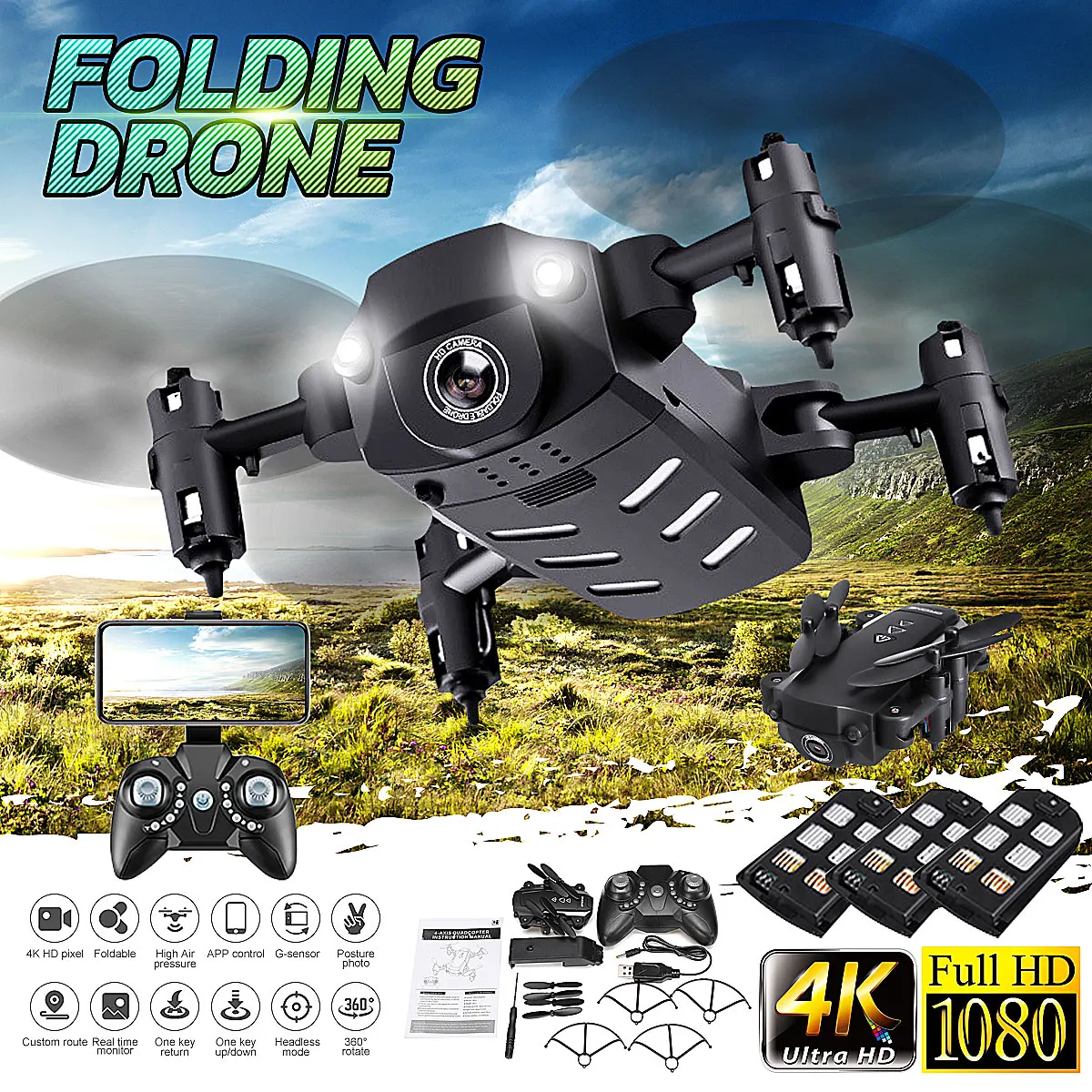 Дрон камера FPV 4K gps Профессиональный Дрон с широким углом HD 1080p камера RC Квадрокоптер Дрон аэрофотосъемка Дрон в подарок