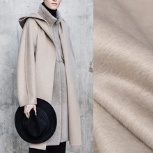 Роскошное Качество 150 см ширина 760 г/м вес двусторонний овечий пух кашемир шерсть шелк пальто верхняя одежда ткань E1172