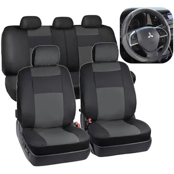 

13-Piece Universal Four Seasons Auto Pillow Seat Covers Set for 5-Seat Cars Black