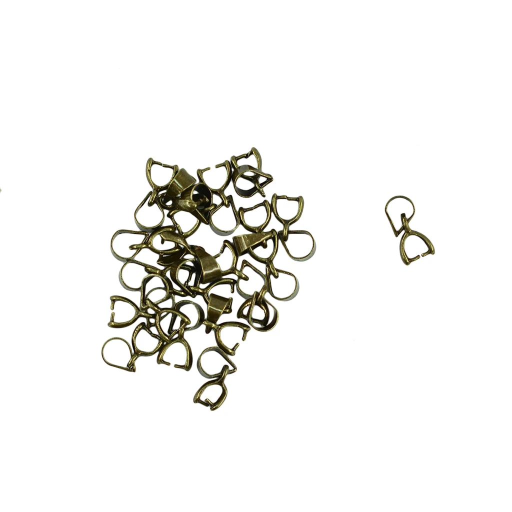 20 Pieces Pinch Bails Connector Clasps DIY Jewelry Making for Pendants Retro Bronze Connector Charms