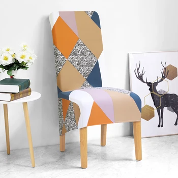 

Printing Flower XL Size Chair Cover Long Back Big Chair Covers Seat Cover Europe Style Chair Covers For Hotel Party Banquet